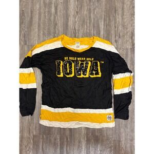 Y2K PINK Iowa Hawkeyes Sequin Long Sleeve Top College Game Day Football